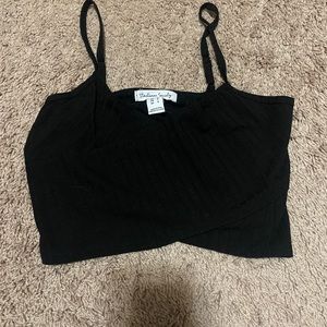 Black cropped tank top